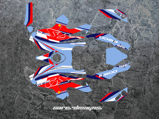 Adhesivos para moto BMW 1200 GS (2014-2016)-Azul,Rojo y blanco