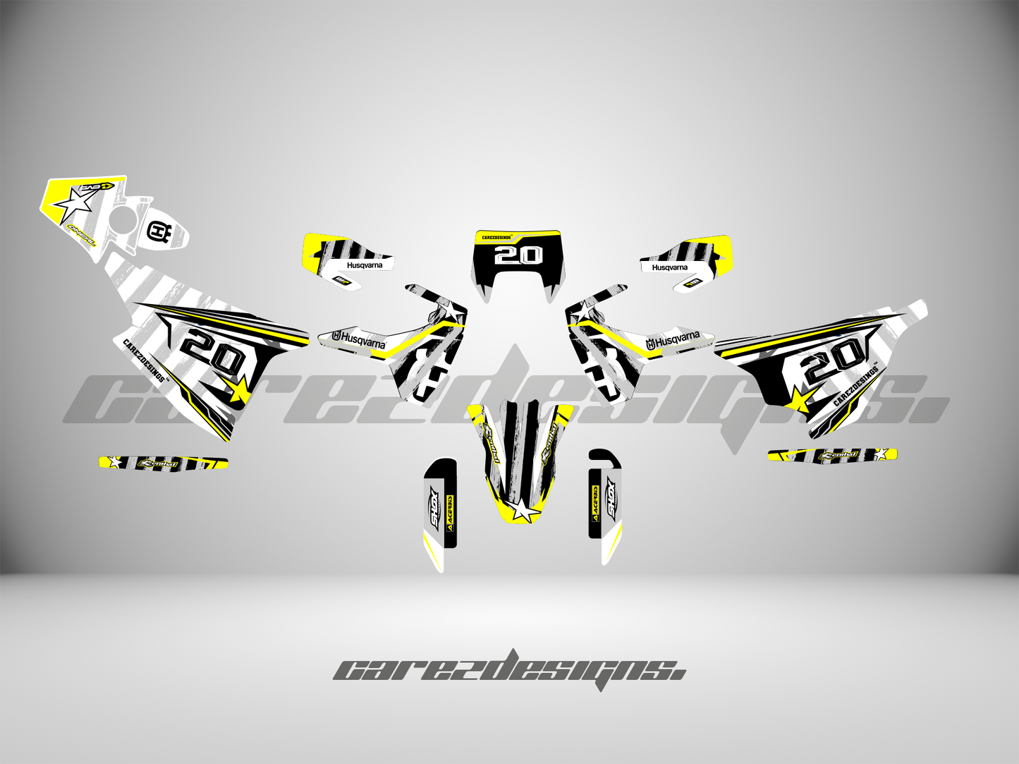 Adhesivos para moto husqvarna 701 supermoto (2017-2025)- Amarillo y Gris