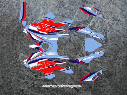 Adhesivos para moto BMW 1200 GS (2014-2016)-Azul,Rojo y blanco