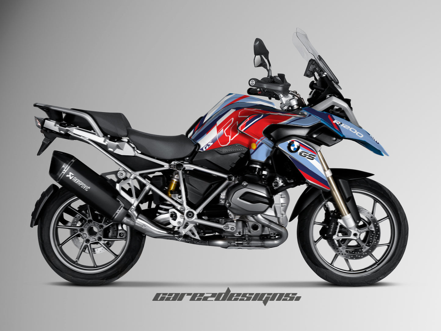 Adhesivos para moto BMW 1200 GS (2014-2016)-Azul,Rojo y blanco