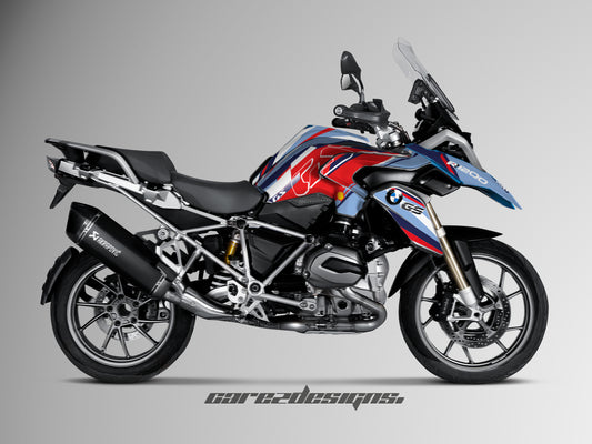 Adhesivos para moto BMW 1200 GS (2014-2016)-Azul,Rojo y blanco