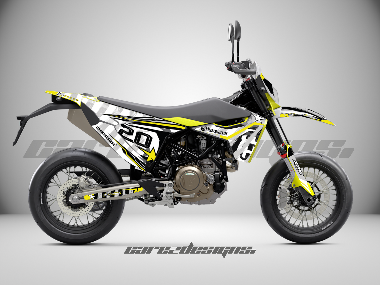 Adhesivos para moto husqvarna 701 supermoto (2017-2025)- Amarillo y Gris