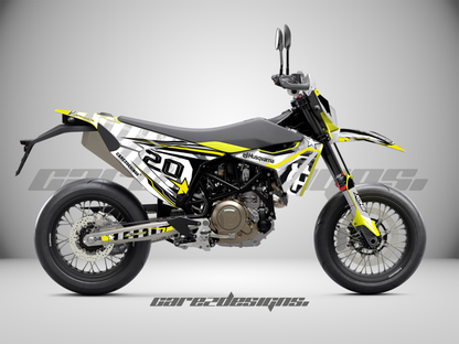 Adhesivos para moto husqvarna 701 supermoto (2017-2025)- Amarillo y Gris