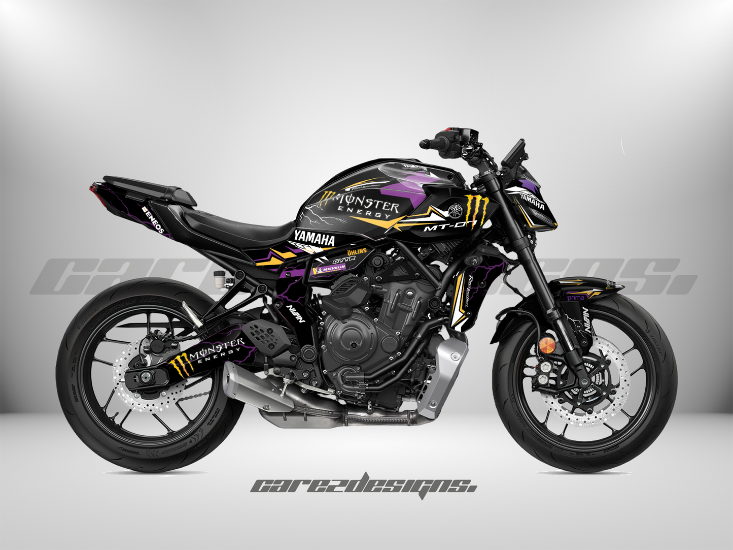 Kit Adhesivos Yamaha Mt07 (All Models)- Monster Yellow Edition