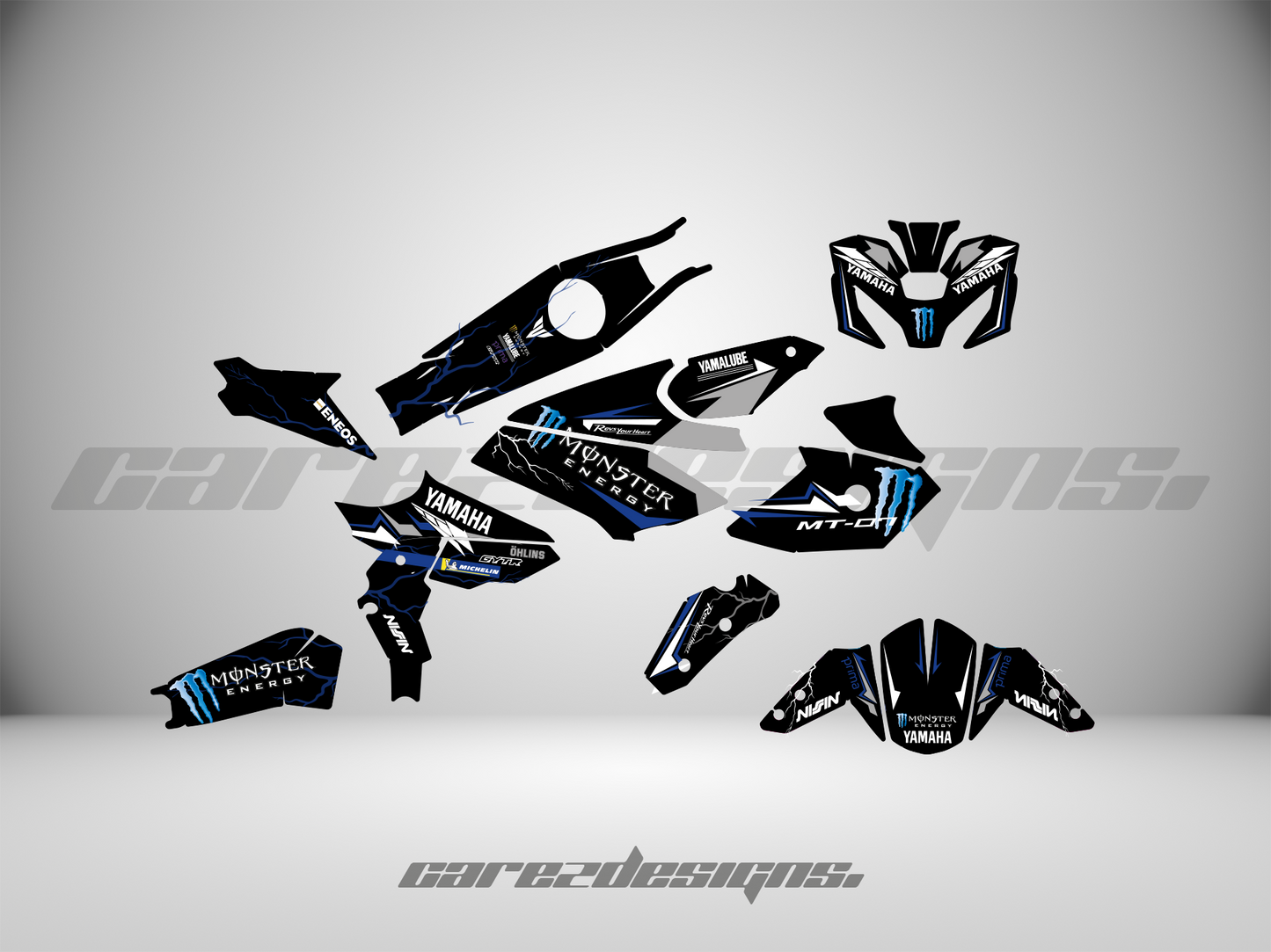 Kit Adhesivos Yamaha Mt07 (All Models)- Monster Blue Edition
