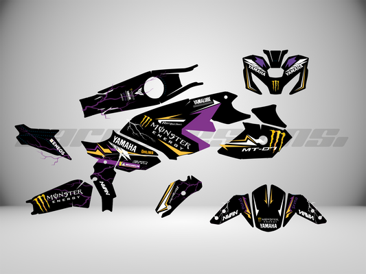 Kit Adhesivos Yamaha Mt07 (All Models)- Monster Yellow Edition